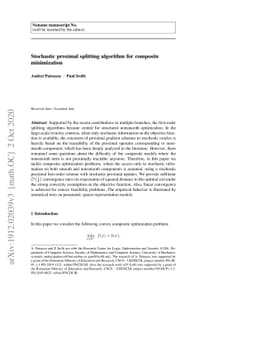 Stochastic proximal splitting algorithm for composite minimization