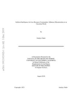 Artificial Intelligence for Low-Resource Communities: Influence
  Maximization in an Uncertain World