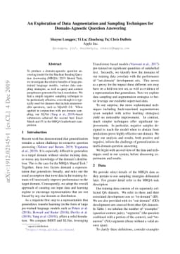 An Exploration of Data Augmentation and Sampling Techniques for
  Domain-Agnostic Question Answering