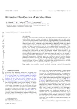 Streaming Classification of Variable Stars