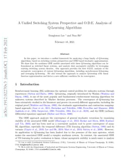 A Unified Switching System Perspective and O.D.E. Analysis of Q-Learning
  Algorithms