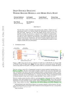 Deep Double Descent: Where Bigger Models and More Data Hurt