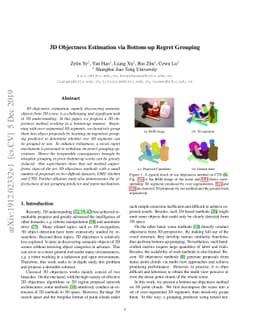 3D Objectness Estimation via Bottom-up Regret Grouping
