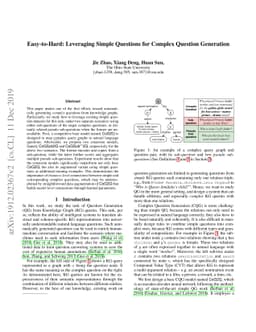 Easy-to-Hard: Leveraging Simple Questions for Complex Question
  Generation