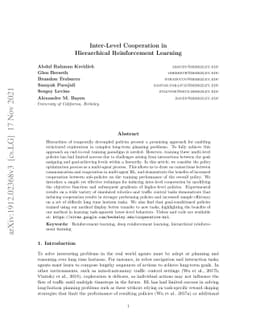 Inter-Level Cooperation in Hierarchical Reinforcement Learning