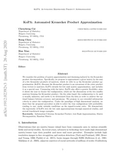 KoPA: Automated Kronecker Product Approximation