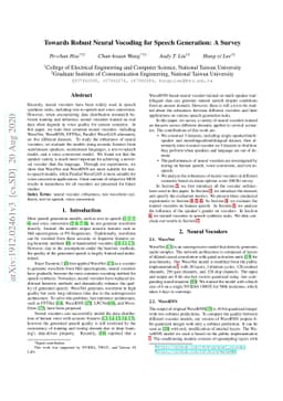 Towards Robust Neural Vocoding for Speech Generation: A Survey