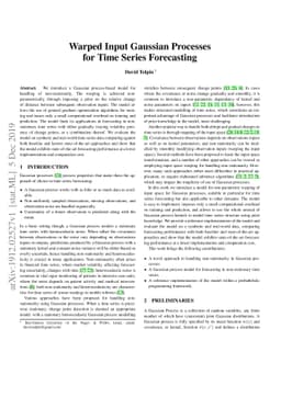 Warped Input Gaussian Processes for Time Series Forecasting