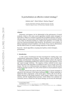 Is perturbation an effective restart strategy?