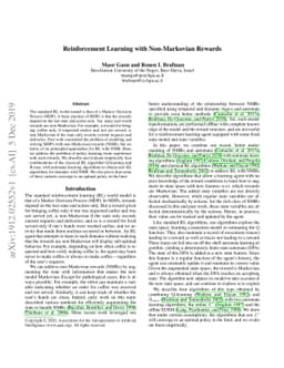 Reinforcement Learning with Non-Markovian Rewards