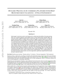 Dynamic Pricing on E-commerce Platform with Deep Reinforcement Learning:
  A Field Experiment