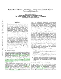 Region-Wise Attack: On Efficient Generation of Robust Physical
  Adversarial Examples