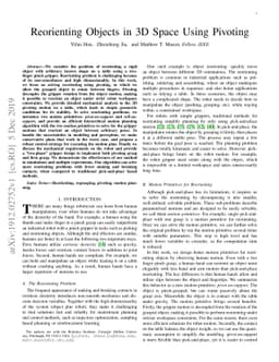 Reorienting Objects in 3D Space Using Pivoting