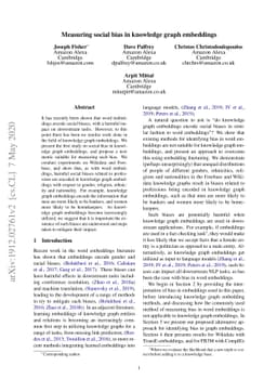 Measuring Social Bias in Knowledge Graph Embeddings