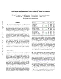 Self-Supervised Learning of Video-Induced Visual Invariances