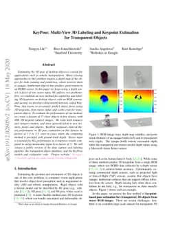 KeyPose: Multi-View 3D Labeling and Keypoint Estimation for Transparent
  Objects