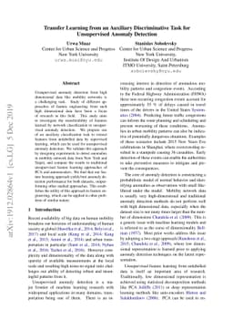 Transfer Learning from an Auxiliary Discriminative Task for Unsupervised
  Anomaly Detection