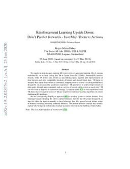 Reinforcement Learning Upside Down: Don't Predict Rewards -- Just Map
  Them to Actions