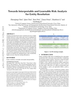 Towards Interpretable and Learnable Risk Analysis for Entity Resolution