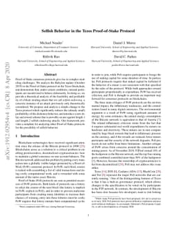 Selfish Behavior in the Tezos Proof-of-Stake Protocol