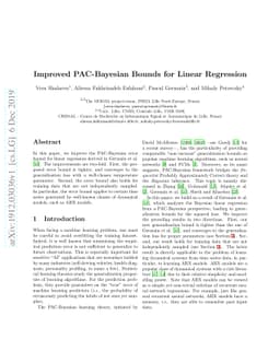 Improved PAC-Bayesian Bounds for Linear Regression