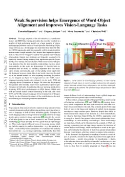 Weak Supervision helps Emergence of Word-Object Alignment and improves
  Vision-Language Tasks
