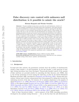 False discovery rate control with unknown null distribution: is it
  possible to mimic the oracle?