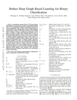 Robust Deep Graph Based Learning for Binary Classification