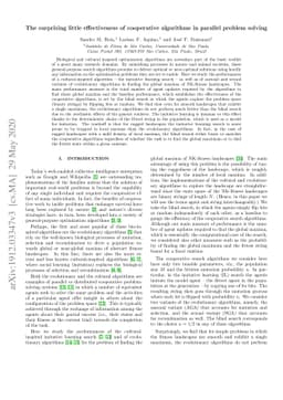 The surprising little effectiveness of cooperative algorithms in
  parallel problem solving