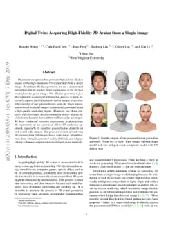 Digital Twin: Acquiring High-Fidelity 3D Avatar from a Single Image