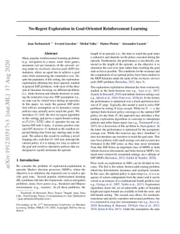 No-Regret Exploration in Goal-Oriented Reinforcement Learning
