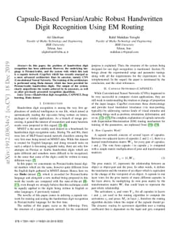 Capsule-Based Persian/Arabic Robust Handwritten Digit Recognition Using
  EM Routing