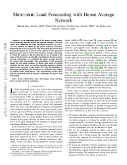 Short-term Load Forecasting with Dense Average Network