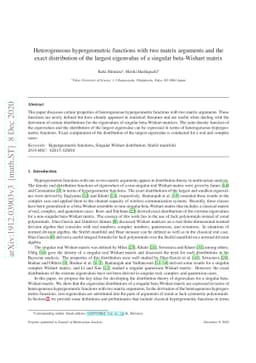 Heterogeneous hypergeometric functions with two matrix arguments and the
  exact distribution of the largest eigenvalue of a singular beta-Wishart
  matrix