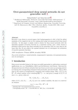 Over-parametrized deep neural networks do not generalize well