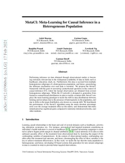 MetaCI: Meta-Learning for Causal Inference in a Heterogeneous Population