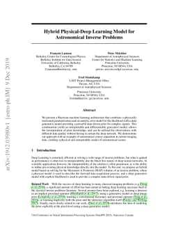 Hybrid Physical-Deep Learning Model for Astronomical Inverse Problems