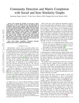Community Detection and Matrix Completion with Social and Item
  Similarity Graphs