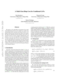 cGANs with Multi-Hinge Loss