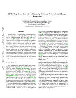 DCIL: Deep Contextual Internal Learning for Image Restoration and Image
  Retargeting