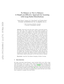 To Balance or Not to Balance: A Simple-yet-Effective Approach for
  Learning with Long-Tailed Distributions