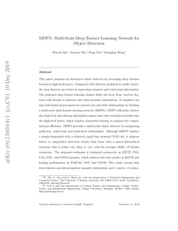 MDFN: Multi-Scale Deep Feature Learning Network for Object Detection