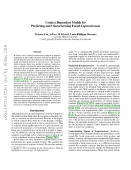 Context-Dependent Models for Predicting and Characterizing Facial
  Expressiveness