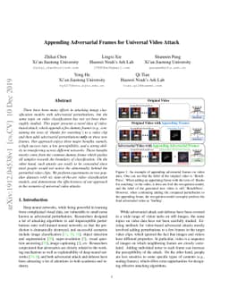 Appending Adversarial Frames for Universal Video Attack