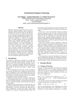Transformed Subspace Clustering