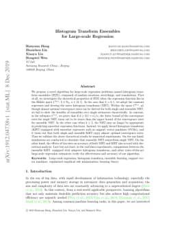 Histogram Transform Ensembles for Large-scale Regression