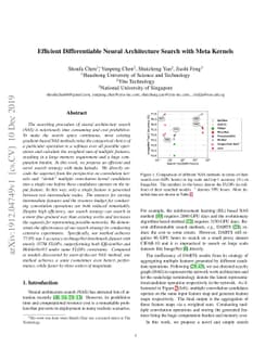 Efficient Differentiable Neural Architecture Search with Meta Kernels