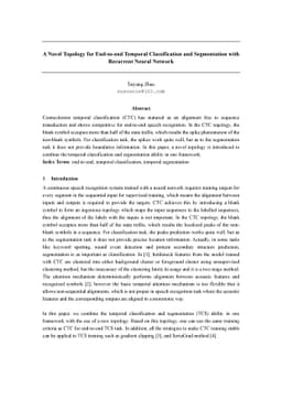 A Novel Topology for End-to-end Temporal Classification and Segmentation
  with Recurrent Neural Network