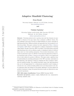 Adaptive Manifold Clustering