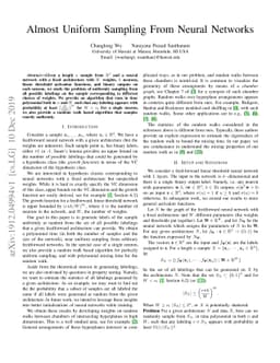 Almost Uniform Sampling From Neural Networks